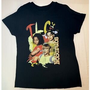 TLC No Scrubs Graphic T-Shirt Black R&B Music Tee Size Large